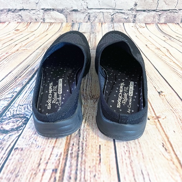 Skechers | black mesh slip on sneakers no laces memory foam footbed - Picture 5 of 8